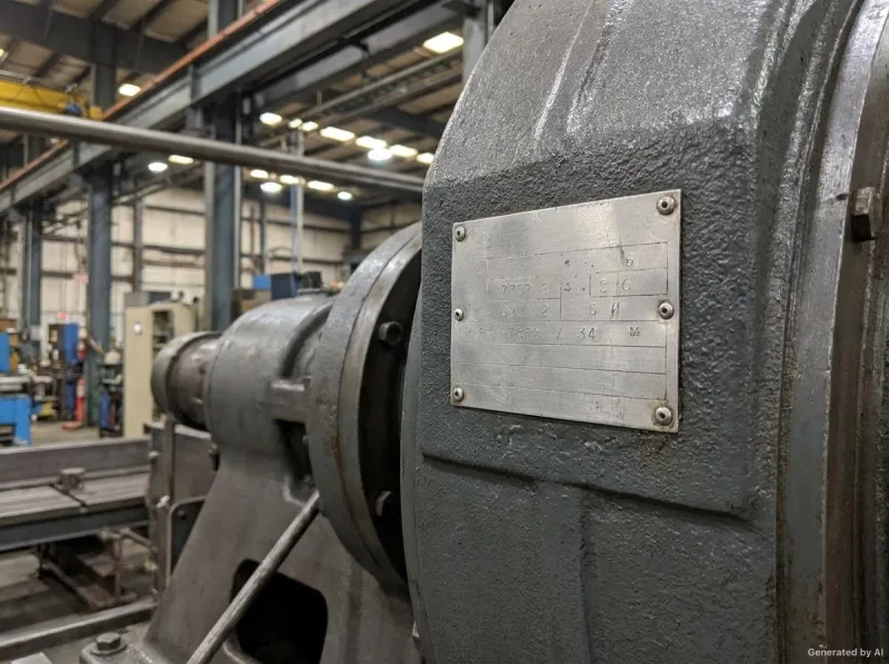 Endüstriyel makine üzerinde tanımlama etiketi
